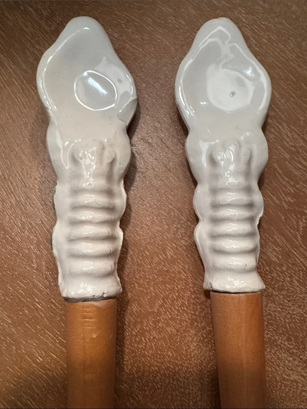 Vintage Handmade Wooden Serving Pieces With Lemon Motif